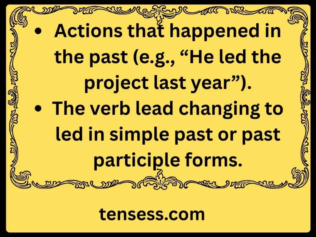 Recognition of Past Tense of Lead
