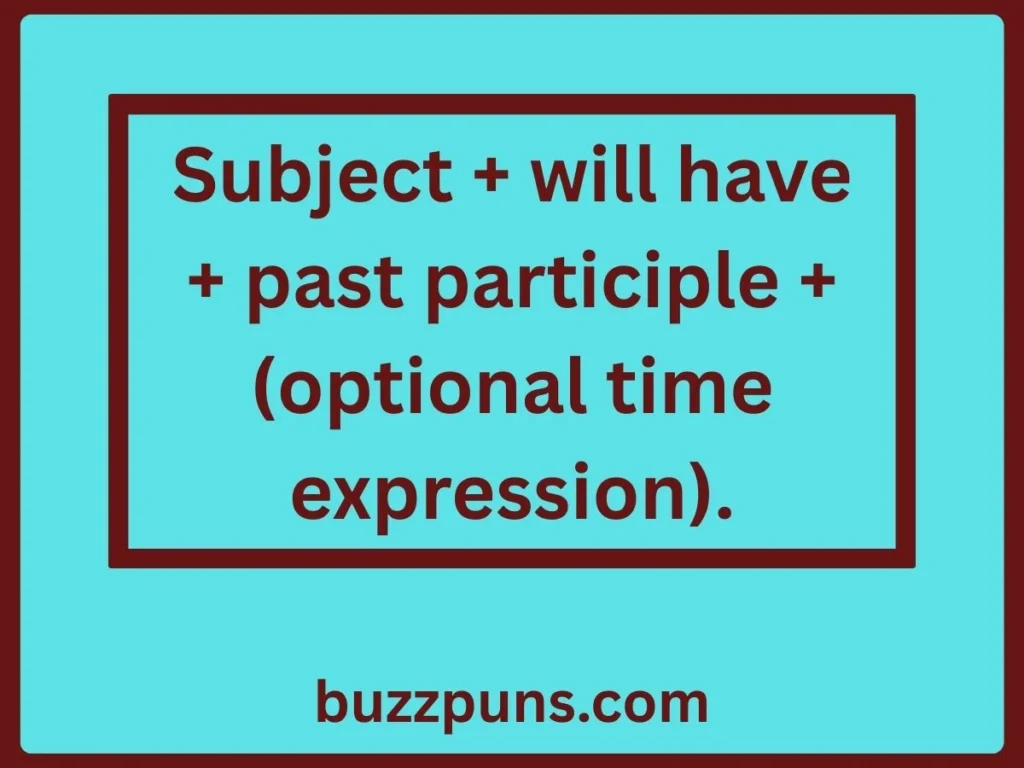 Structure of a Sentence in Future Perfect Tense