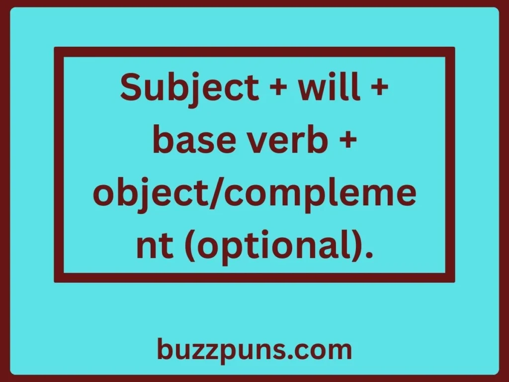Structure of Sentence Future Tense