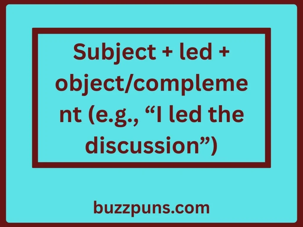 Structure of Sentence of Past Tense of Lead