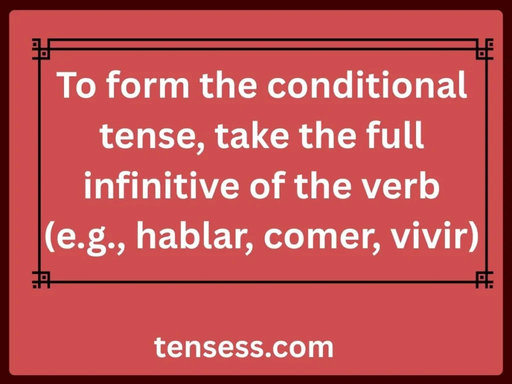 Formation of Conditional Tense Spanish