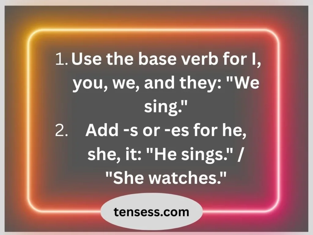Formation of Present Tense