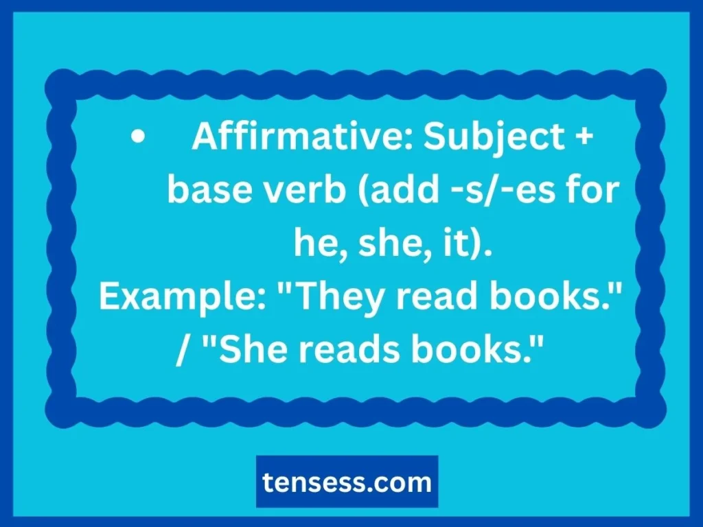 Structure of Sentence on Present Tense