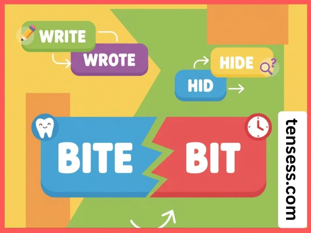 Structure of a Sentence in Past Tense of Bite