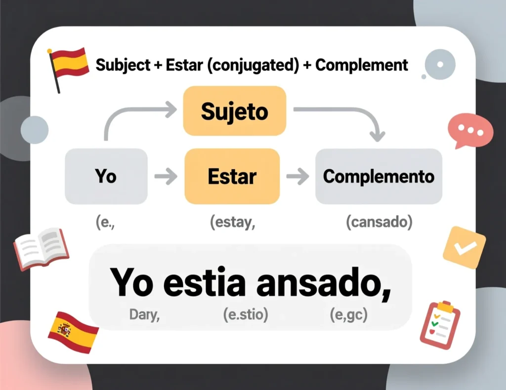 Structure of a Sentence in Estar Present Tense